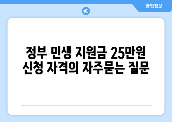 정부 민생 지원금 25만원 신청 자격