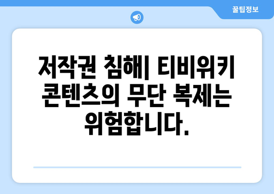 티비위키 사용 시 주의 사항 및 법적 규제