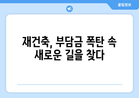 재건축 사업의 미래: 부담금 증가에 따른 사업 모델 변화