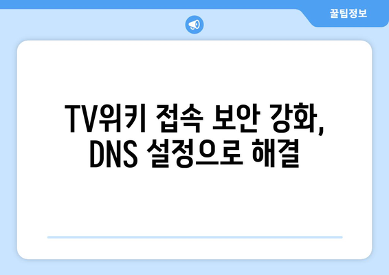 TV위키에 안전하게 접속하기 위한 DNS 설정 변경 방법