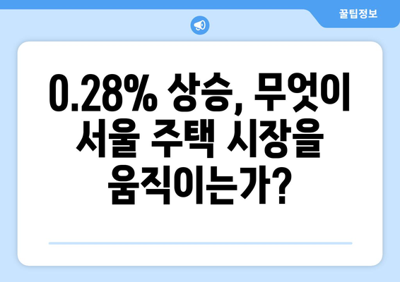 서울 주택 가격 상승세: 0.28% 상승의 배경과 영향 | 부동산 시장 전망