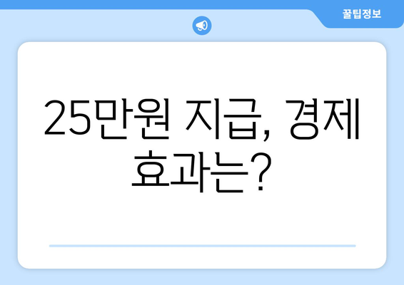 전국민에게 25만원 지급: 민생고통 완화책