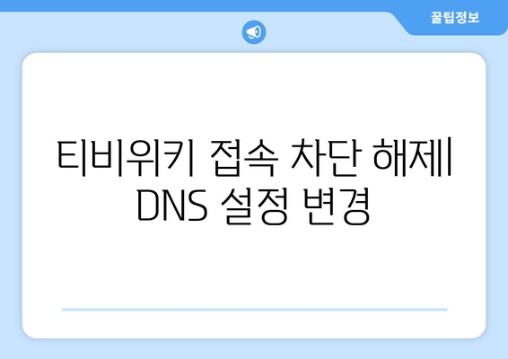 DNS 설정 변경으로 티비위키 주소 우회 접속 쉽게하기