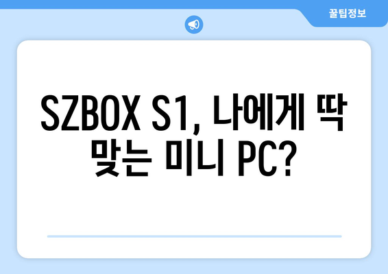 SZBOX S1 구입 리뷰와 N100 알아보기