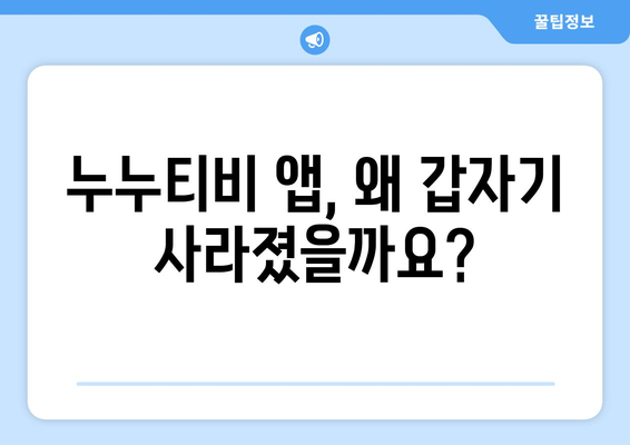 누누티비 앱 폐쇄의 의문점 해결