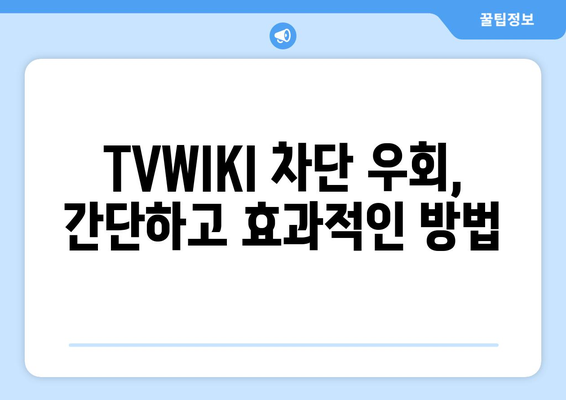 TVWIKI 우회 방법 안내서