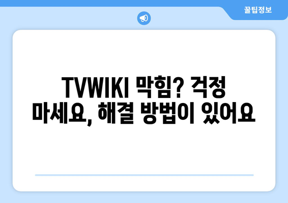 TVWIKI 우회 방법 안내서