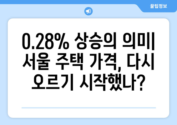 서울 주택 가격 70개월 만에 최대 상승: 0.28% 상승의 의미 | 주택 시장 분석