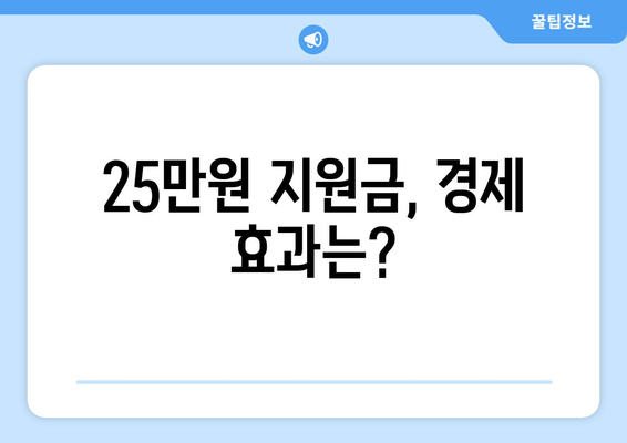 민생 회복 지원금: 뭐길래 25만원인가?