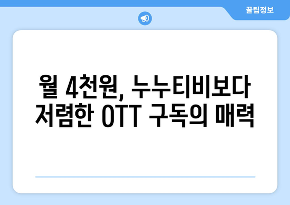 누누티비 대신 OTT 구독하기, 4천원에