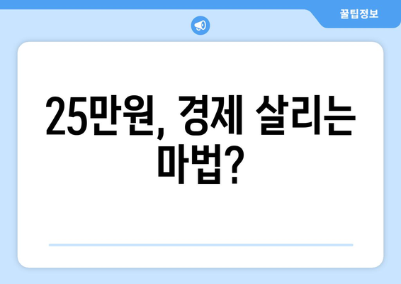 전국민 25만원: 경제 활성화의 필수 조치인가 인플레이션의 불길인가?