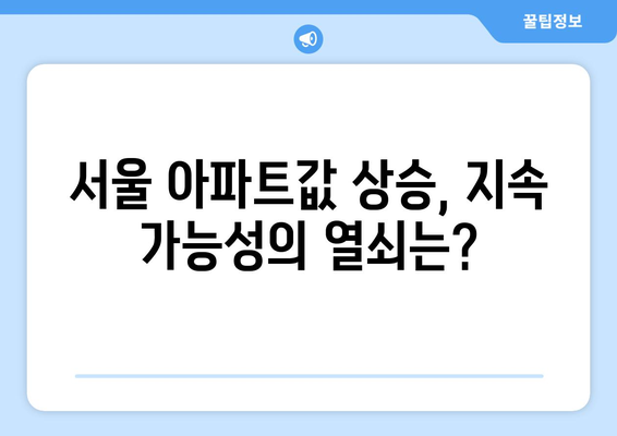 서울 아파트값 20주 연속 상승, 지속 가능성 분석