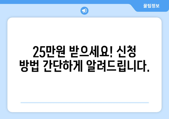 전국민 일상 지원금으로 25만원 신청 안내