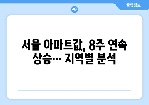 8월 부동산 시장 동향: 서울 아파트값 8주 연속 상승세 분석