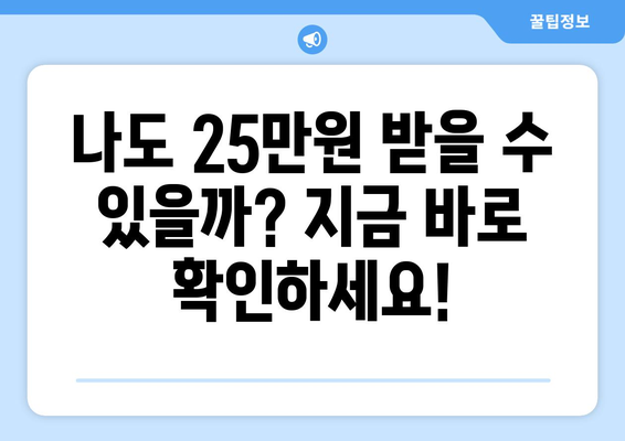 전국민 25만원 지원금 대상 확인 방법