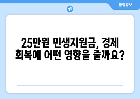 코로나19로부터 경제 회복에 도움이 되는 25만원 민생지원금