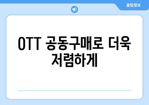 누누티비 대신 OTT 저렴하게 구독하는 방법