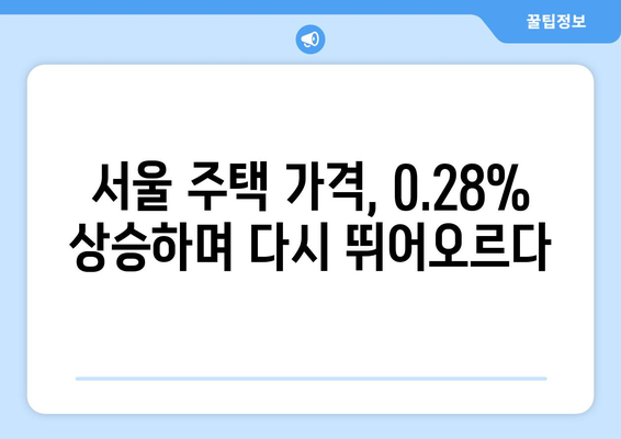 서울 주택 가격 상승 가속: 0.28% 상승의 시장 영향 | 부동산 트렌드 분석