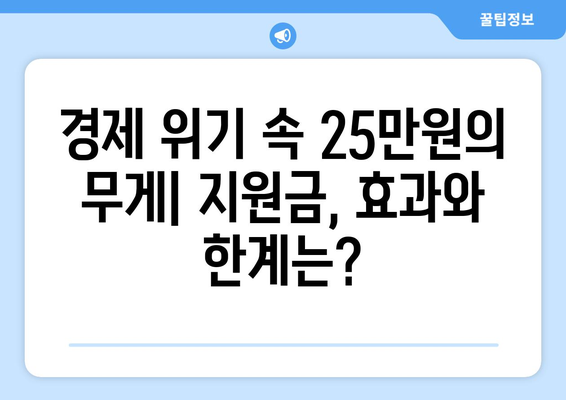 민생 회복 지원금 25만원 지급 찬반 의견 분석