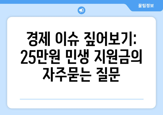 경제 이슈 짚어보기: 25만원 민생 지원금