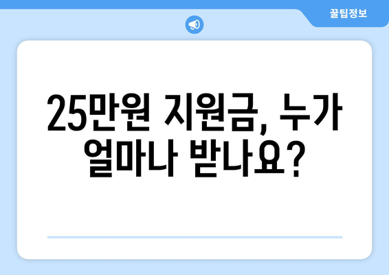 25만 원 민생회복 지원금 차등 지급 방법과 신청 절차