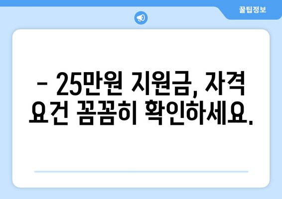 국민 1인당 25만원 지원금 자격 요건 및 지원 대상 확인