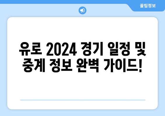 울프티비 유로 2024 해외 스포츠 중계