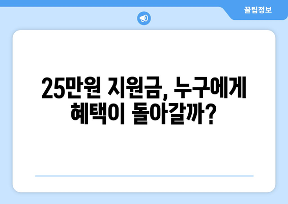 민생회복지원금 25만원: 논란의 여지 있는 공약