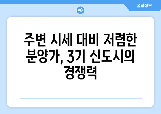 3기 신도시 주택 공급 정책의 장점: 시세 대비 저렴한 가격