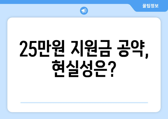 이재명의 25만원 지원금, 선거 공약적 성격?