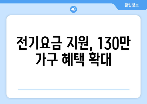 취약계층 전기요금 지원, 130만 가구 대상으로 확대