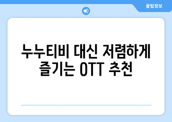 누누티비 대신 4천원으로 OTT 구독하기