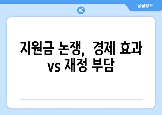 25만 원 민생회복지원금 논쟁: 핵심 문제는 무엇인가?