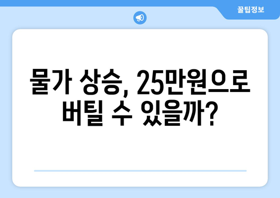 인플레이션 시대에 25만원 기본소득 필요성