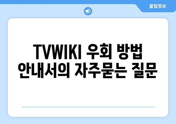 TVWIKI 우회 방법 안내서