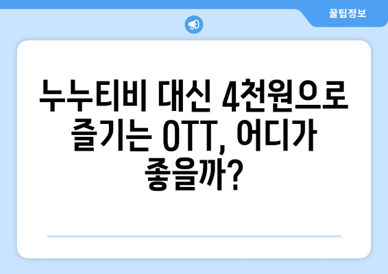 누누티비 대신 한 달에 4,000원으로 OTT를 시청할 수 있는 곳