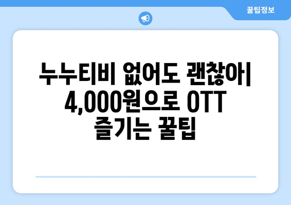 4,000원으로 OTT를 구독하는 방법: 누누티비 대체 방법