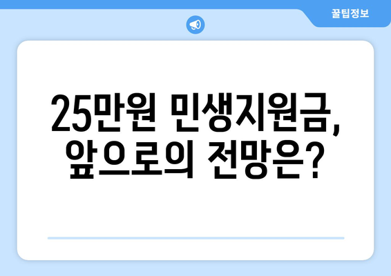 25만원 민생지원금이 실현될까?