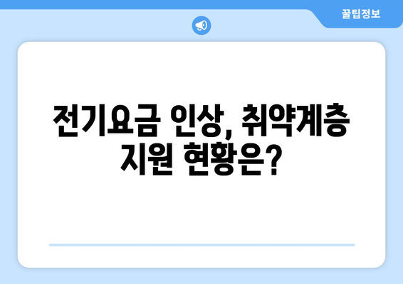 전기요금 인상에 따른 취약계층 지원