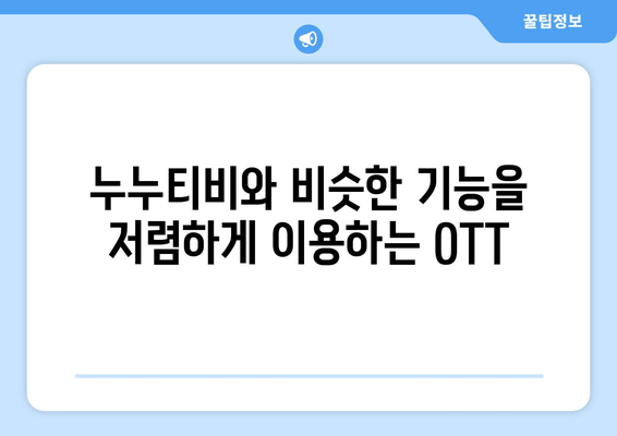 한 달에 4천원으로 OTT를 즐기는 누누티비 대체 솔루션