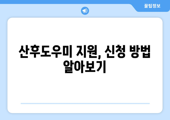 산후도우미 업체 선정 및 복지로 정부 지원 안내