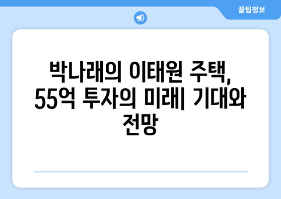 연예인 부동산 투자의 교훈: 박나래의 55억 이태원 주택 사례에서 배우는 핵심 전략 총정리