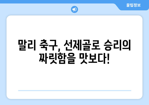 선제골로 놀라울 만큼 승리를 이끈 말리 축구 선수