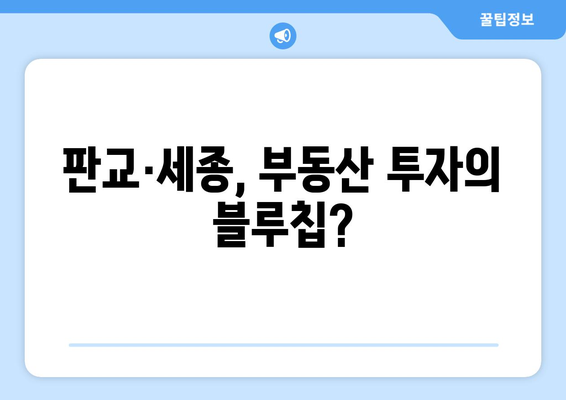 부동산 투자의 블루칩: 판교·세종 로또 줍줍 현상의 배경