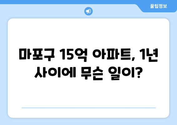 마포구 아파트 시장 동향: 15억대 물건의 1년 가격 변화