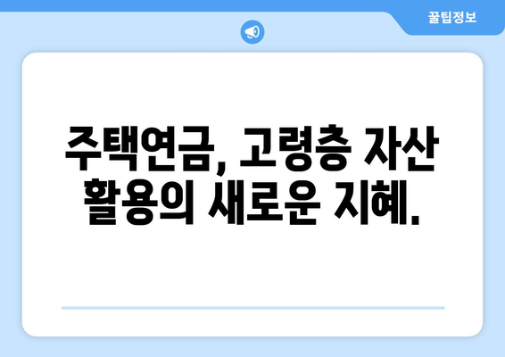 주택연금 활성화 정책 - 고령층 자산 활용도 제고 방안