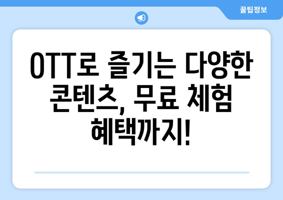 누누티비가 대체된 OTT 구독 방법