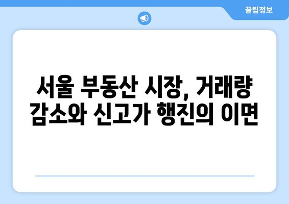 서울 부동산 시장 불균형: 거래량과 신고가의 괴리 원인