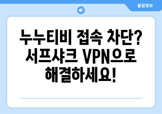 서프샤크 VPN: 누누티비를 위한 안전한 우회 방법