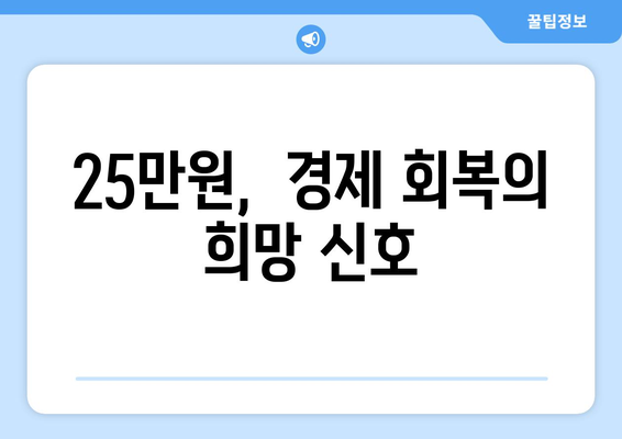 25만 원 국민생계보호비, 기업에 대한 지원과 고용창출에 기여할 것